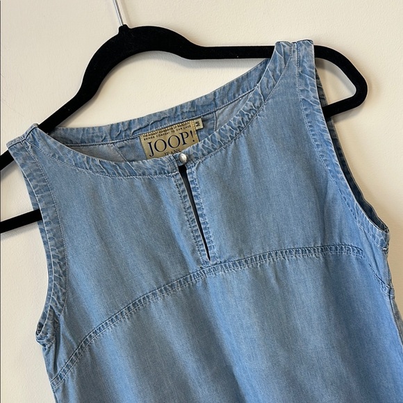 Joop Sz M Blue Chambray Buttoned Tank Top - Picture 2 of 10